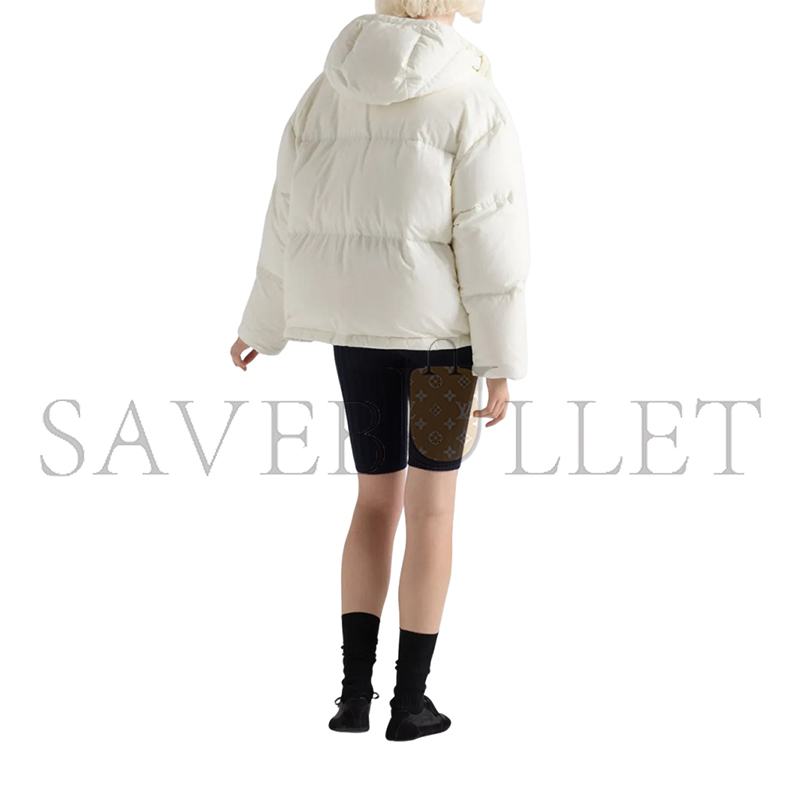 Pra*a medium-weight hooded soft fabric down jacket 292290